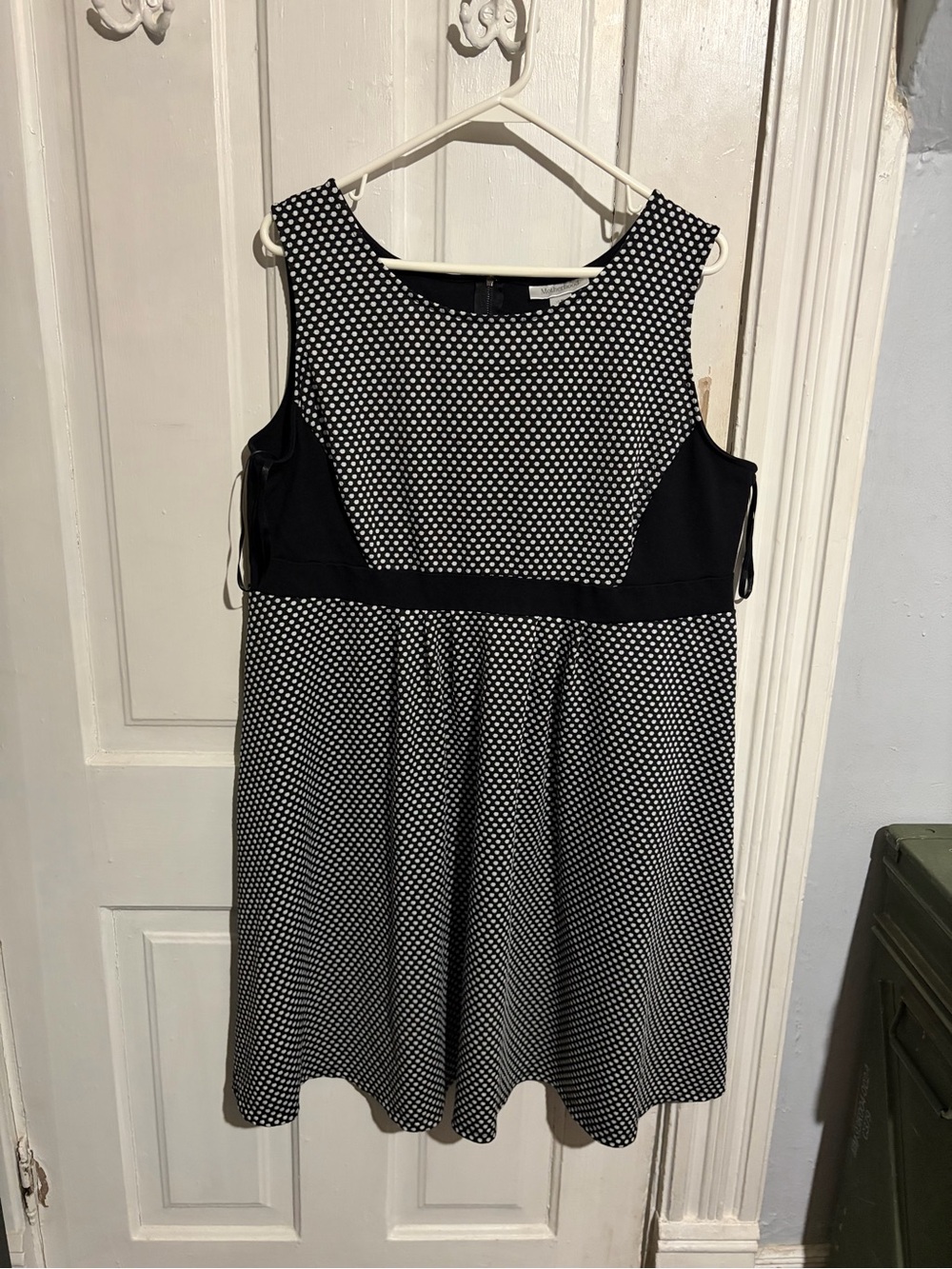 XL Motherhood Maternity Black and White Polka Dot Dress